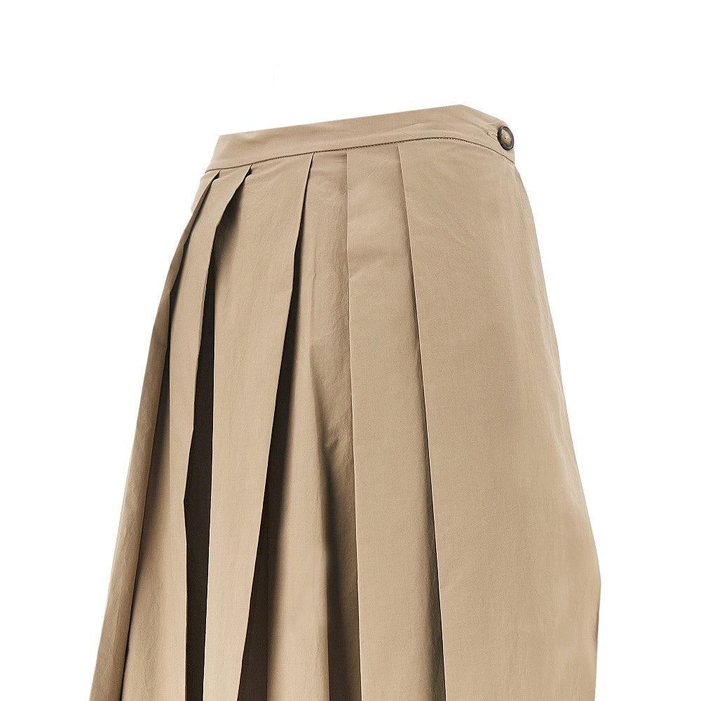 EMPORIO ARMANI 42 stretch poplin pleated midi skirt