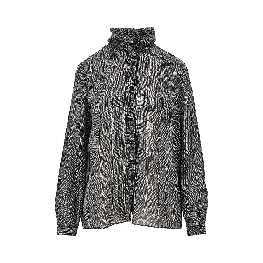 EMPORIO ARMANI 42 check print satin shirt