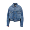 denim blouson with medusa detail