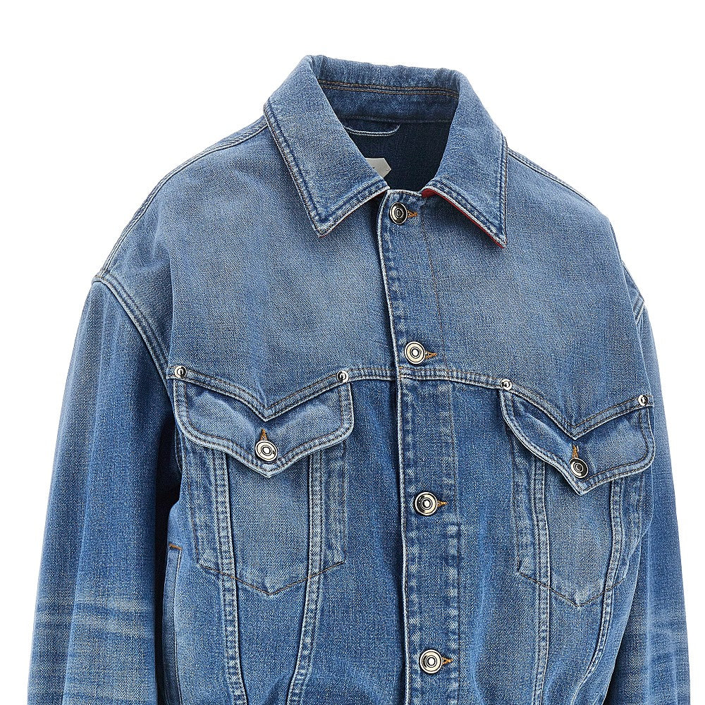 VERSACE 40 denim blouson with medusa detail