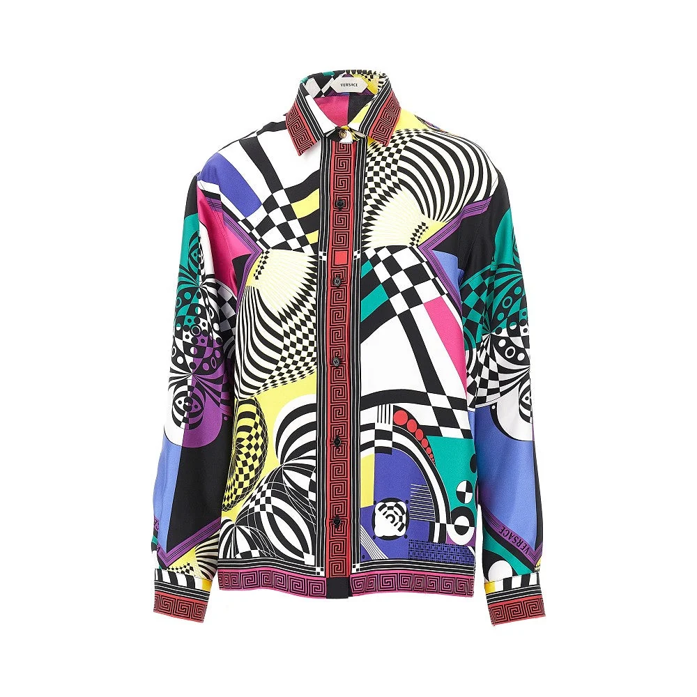 VERSACE 40 printed silk twill shirt