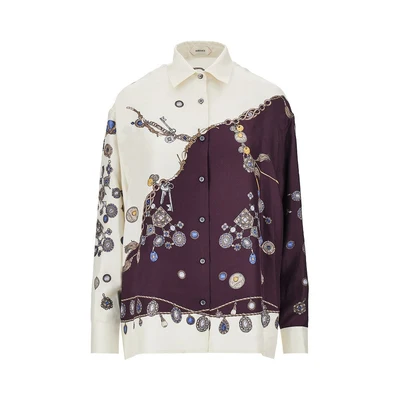silk shirt with stolen jewels print