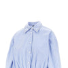 striped cropped shirt with studded collar