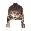 animalier twill cropped shirt