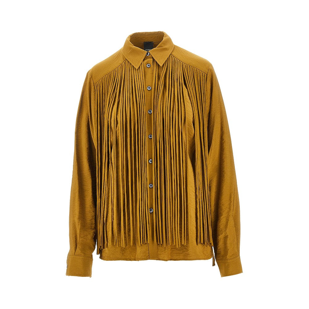 PINKO 38 fringed viscose-blend shirt