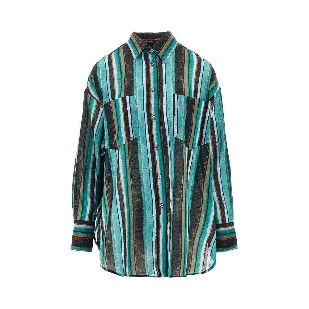 PINKO XS striped print muslin shirt