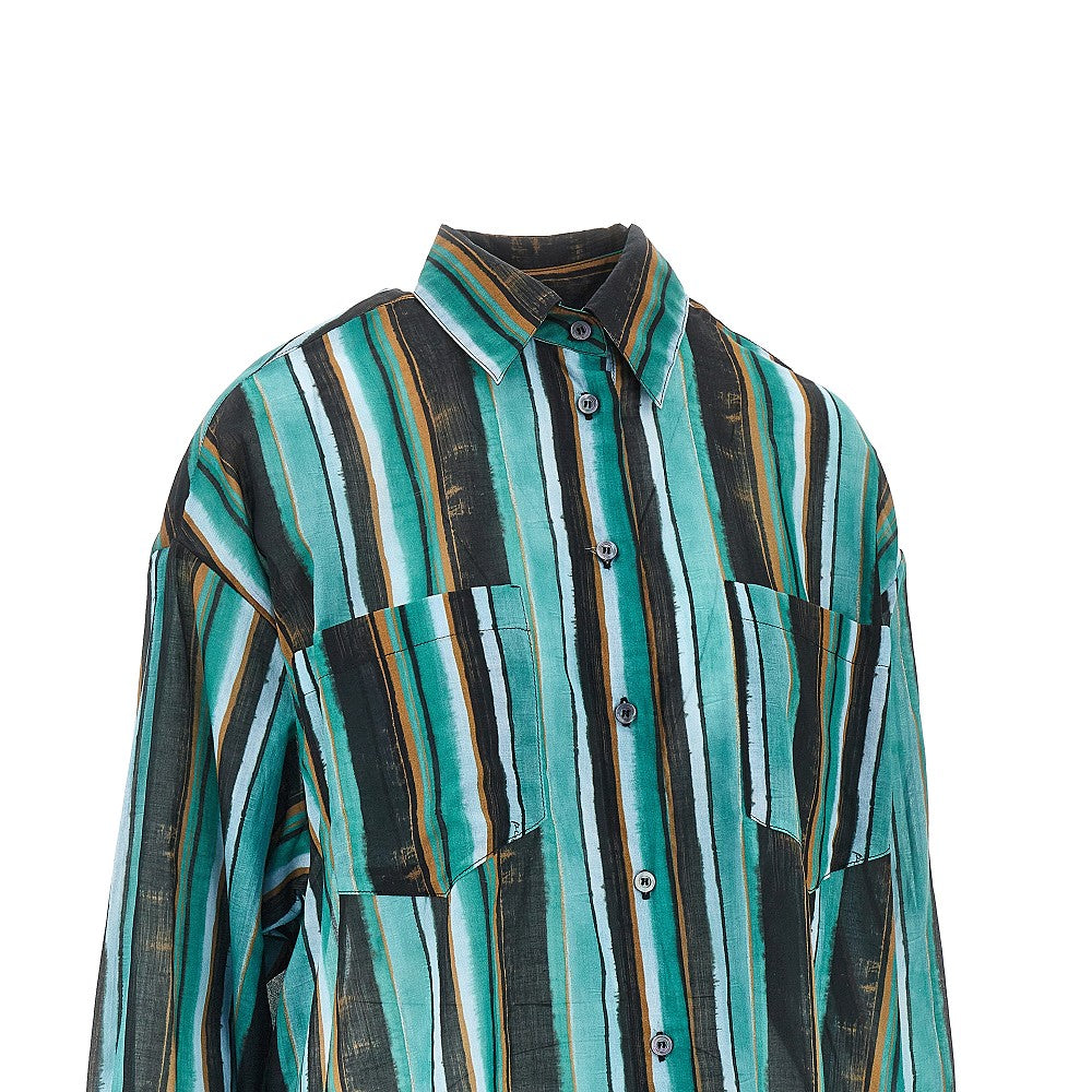 PINKO XS striped print muslin shirt