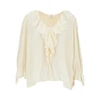ruffled crêpe de chine blouse