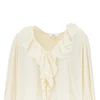 ruffled crêpe de chine blouse