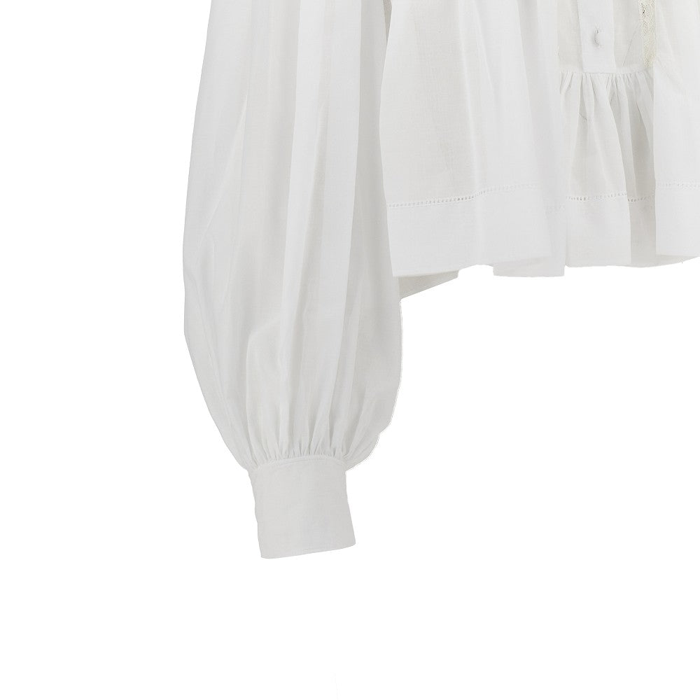 voile ruffled short blouse