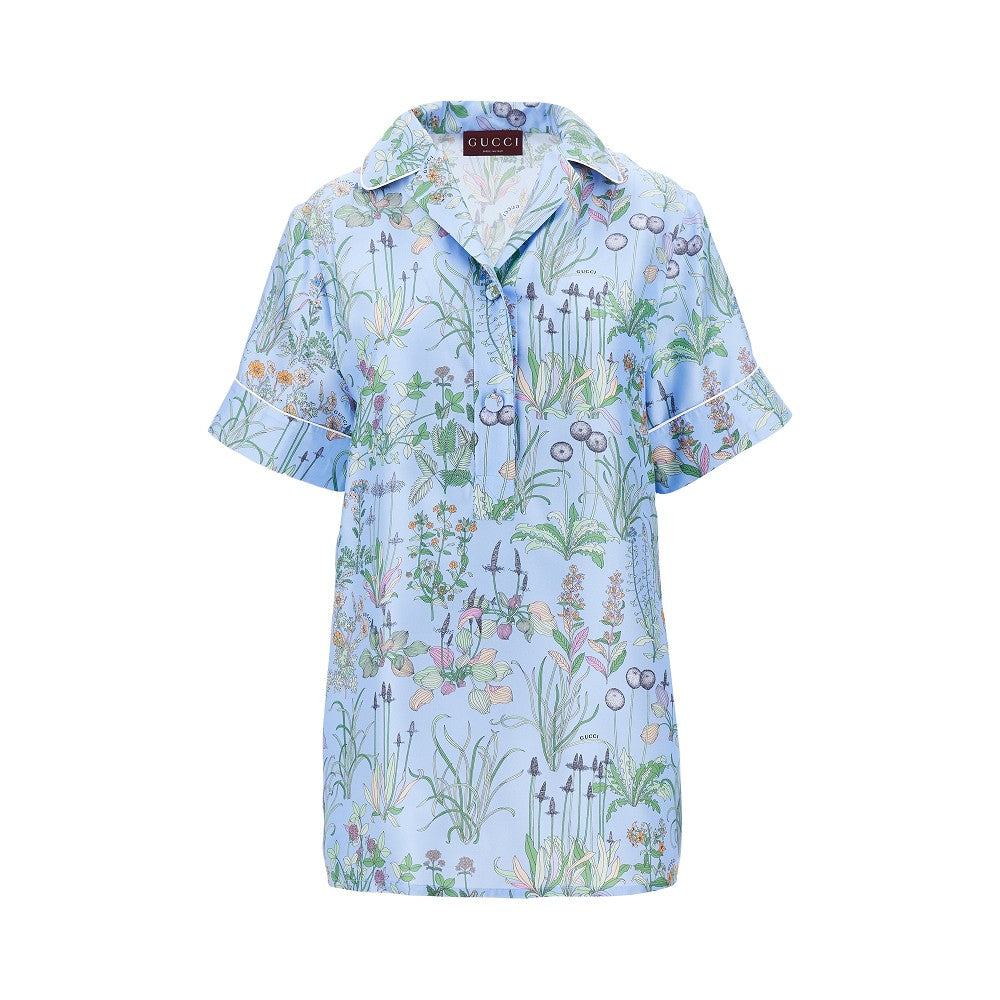 GUCCI 40 floral print silk twill shirt