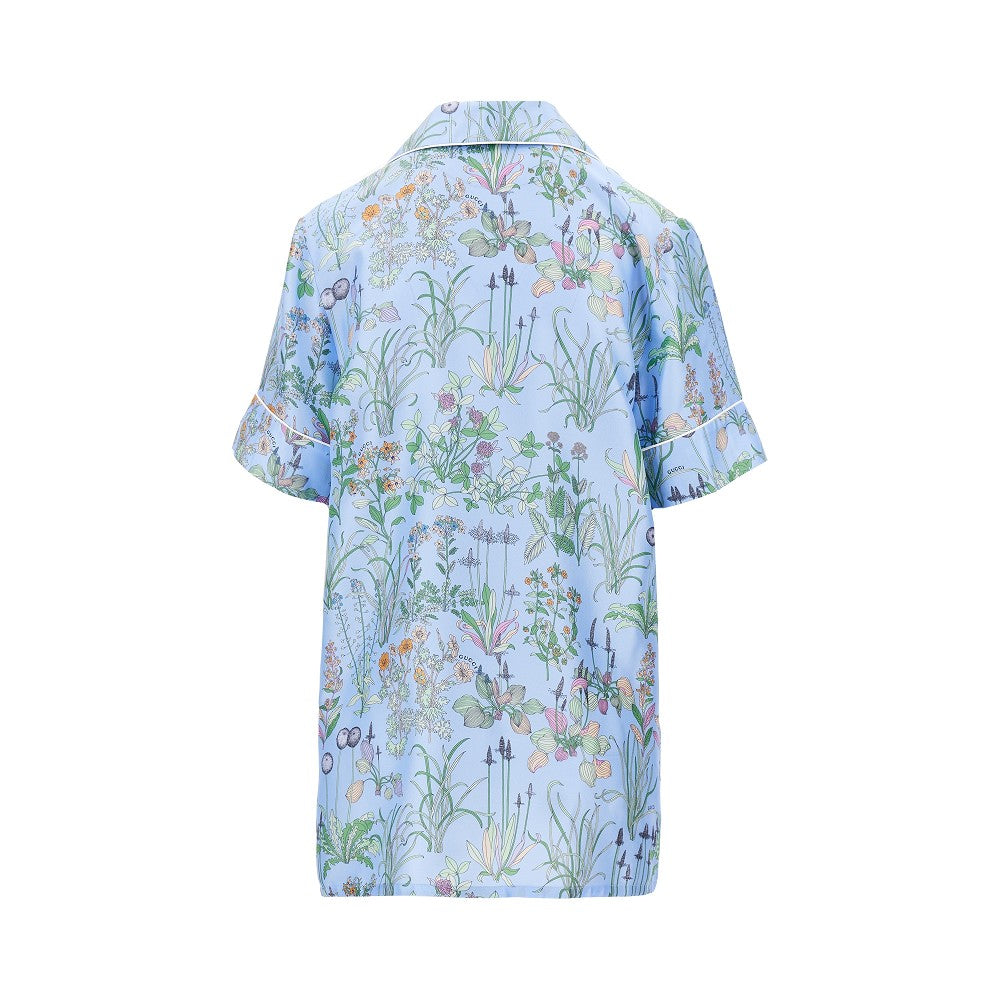 floral print silk twill shirt