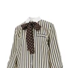 striped shirt with silk bow