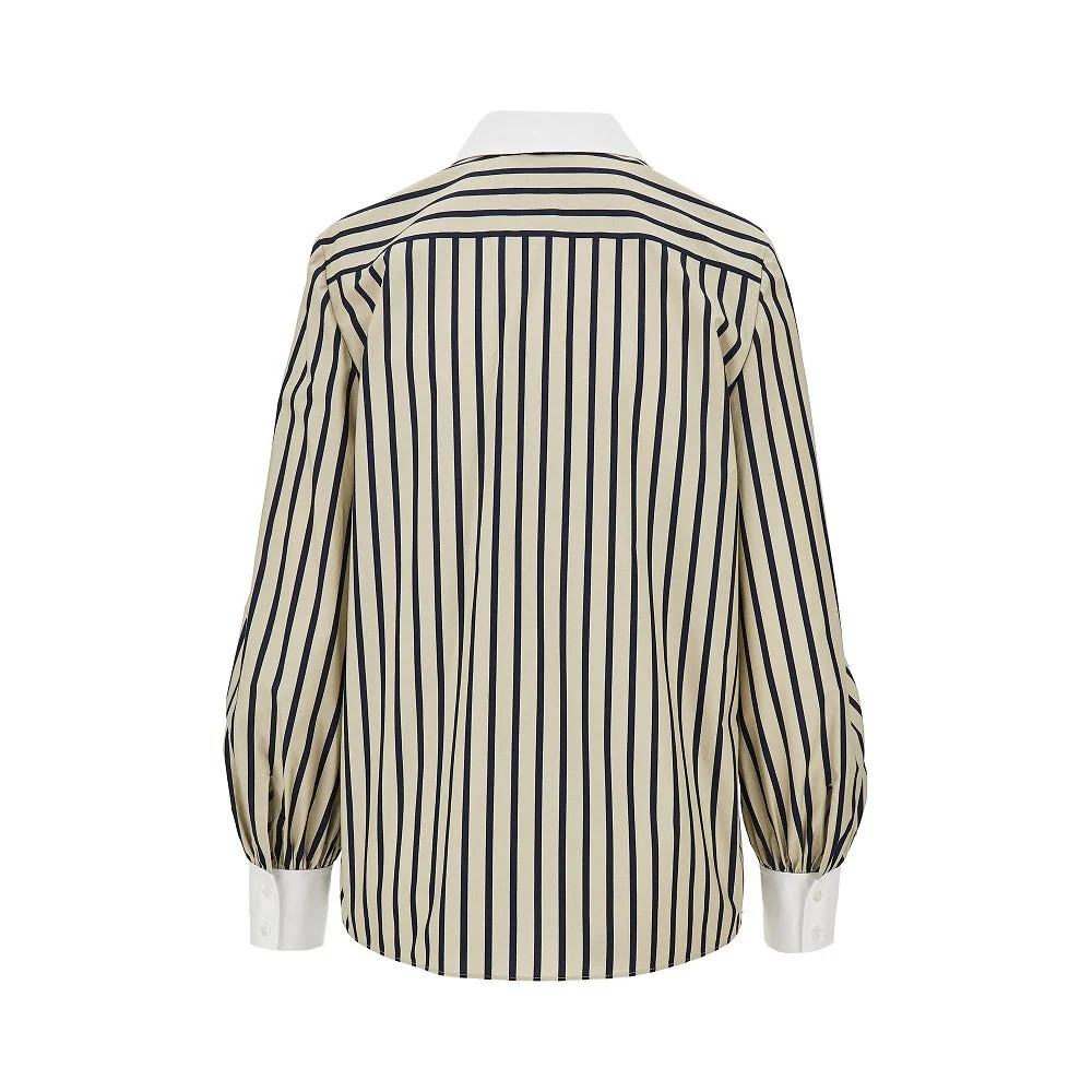 striped shirt with silk bow