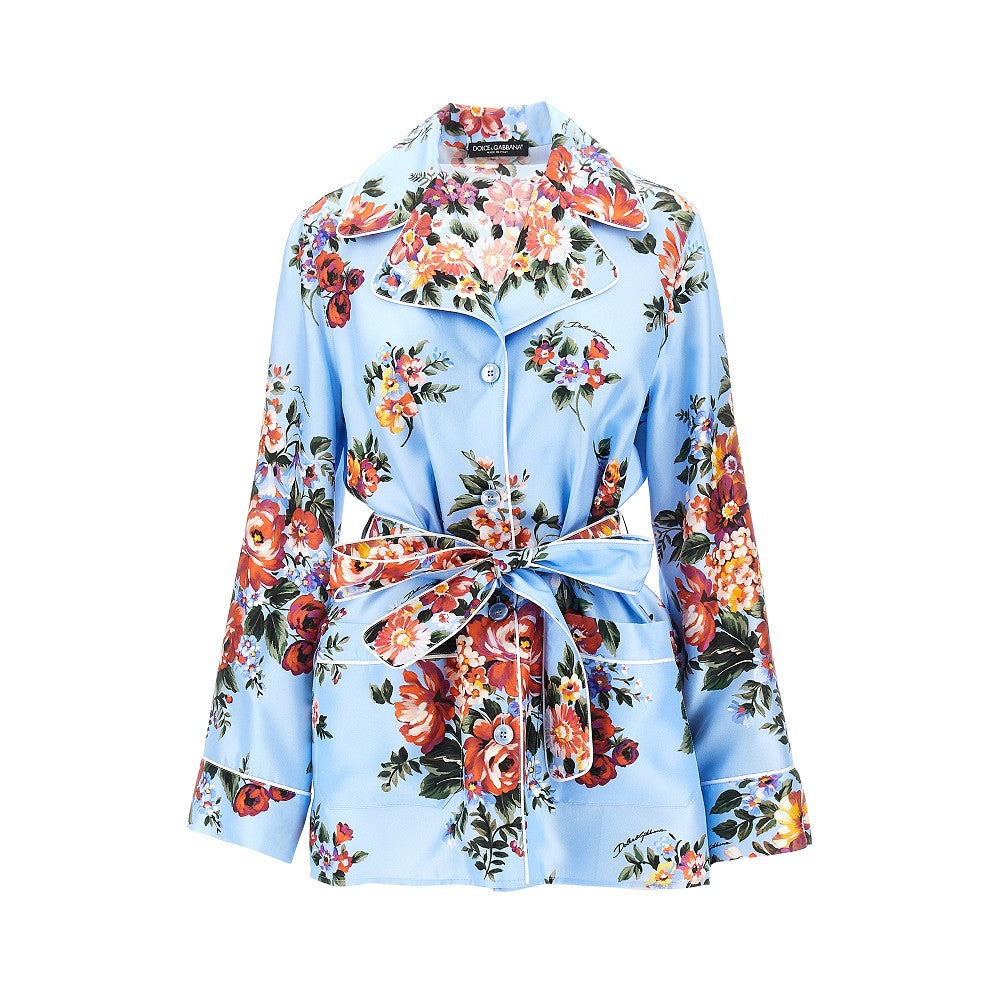 DOLCEamp;GABBANA 42 flowers print silk vanity shirt