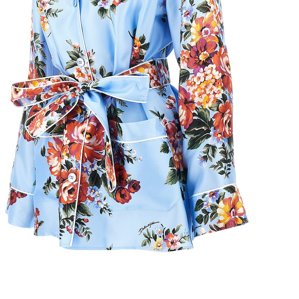 DOLCEamp;GABBANA 42 flowers print silk vanity shirt