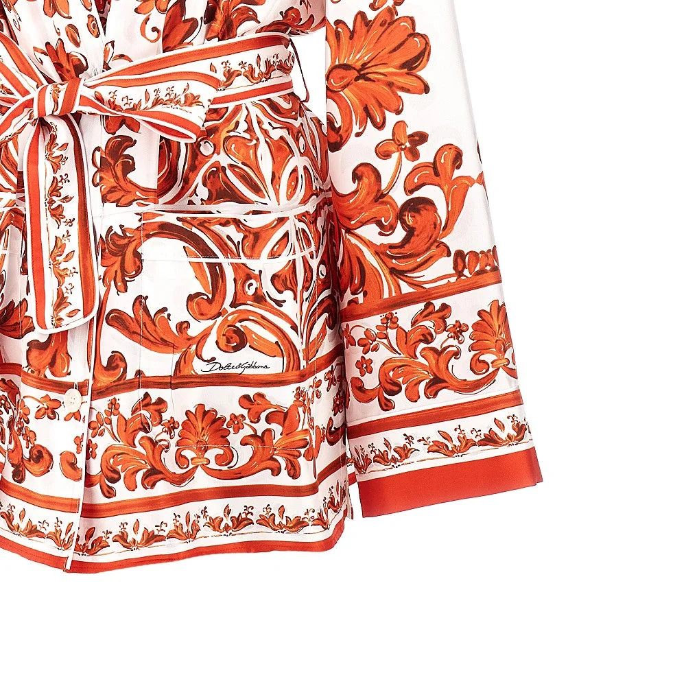 maiolica print silk vanity shirt