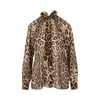silk georgette shirt with leo print