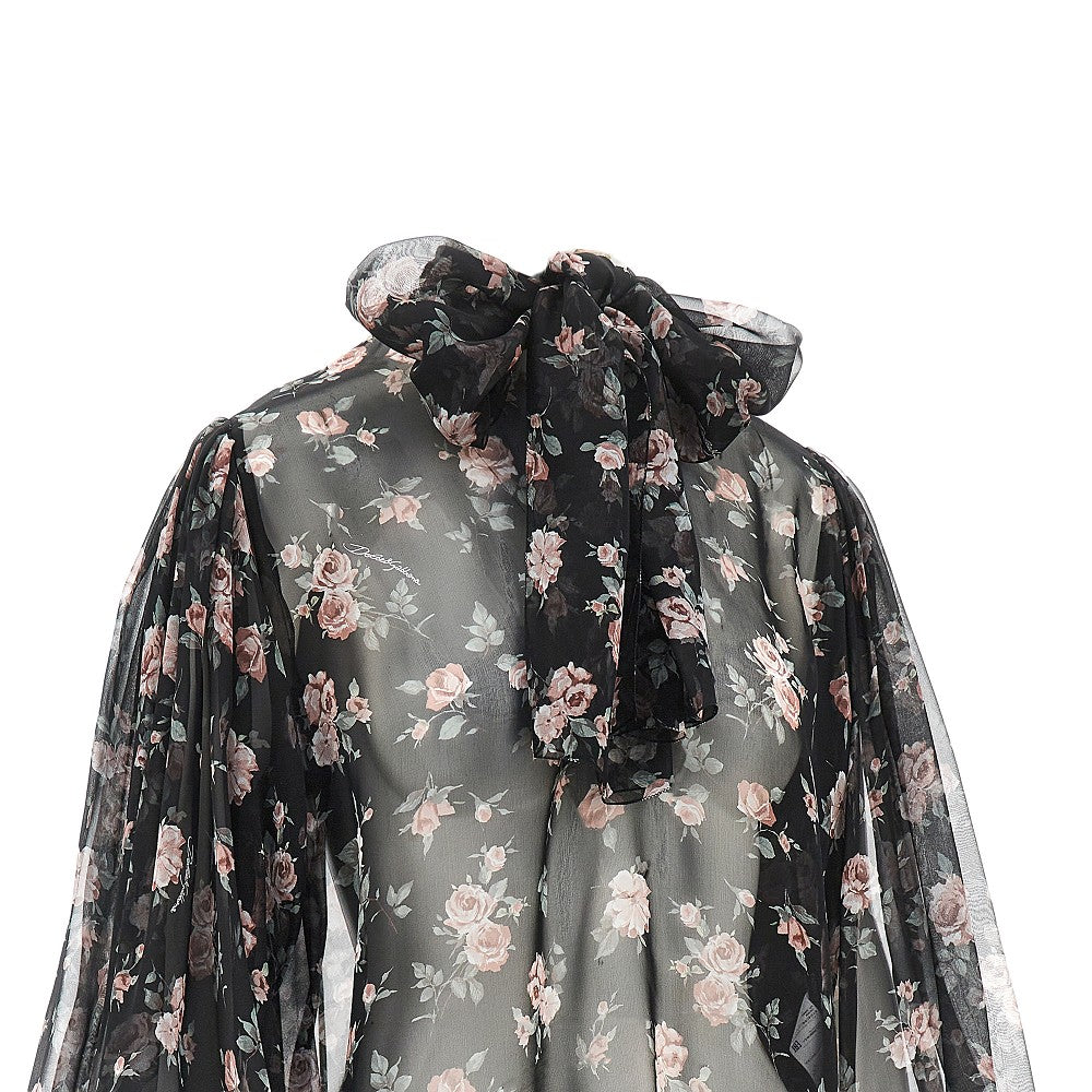 DOLCEamp;GABBANA 42 vintage roses print chiffon blouse