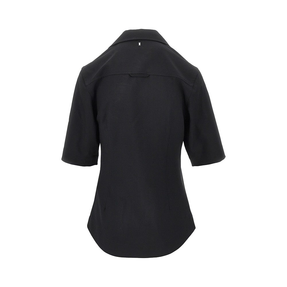 wool twill short-sleeved shirt