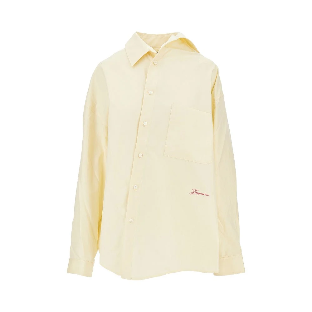 JACQUEMUS 34 cuadro asymmetrical shirt