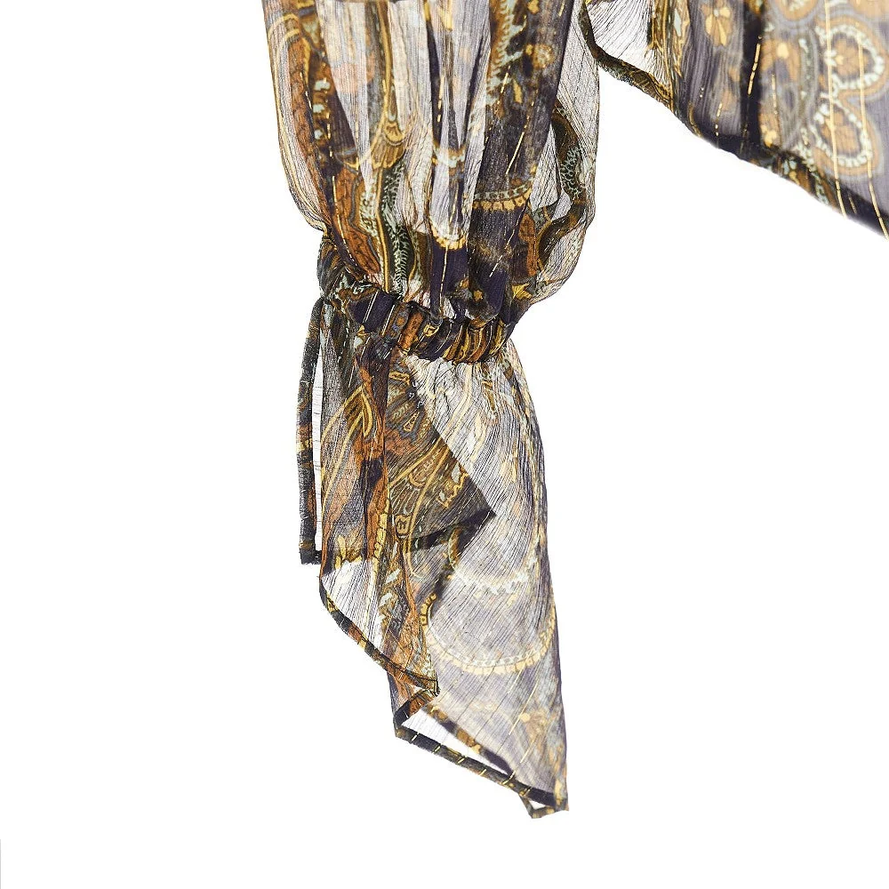 lurex pinstriped paisley silk shirt