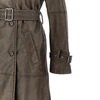 vintage effect faux leather trench coat