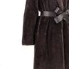 faux fur long coat with belt