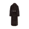 faux fur long coat with belt