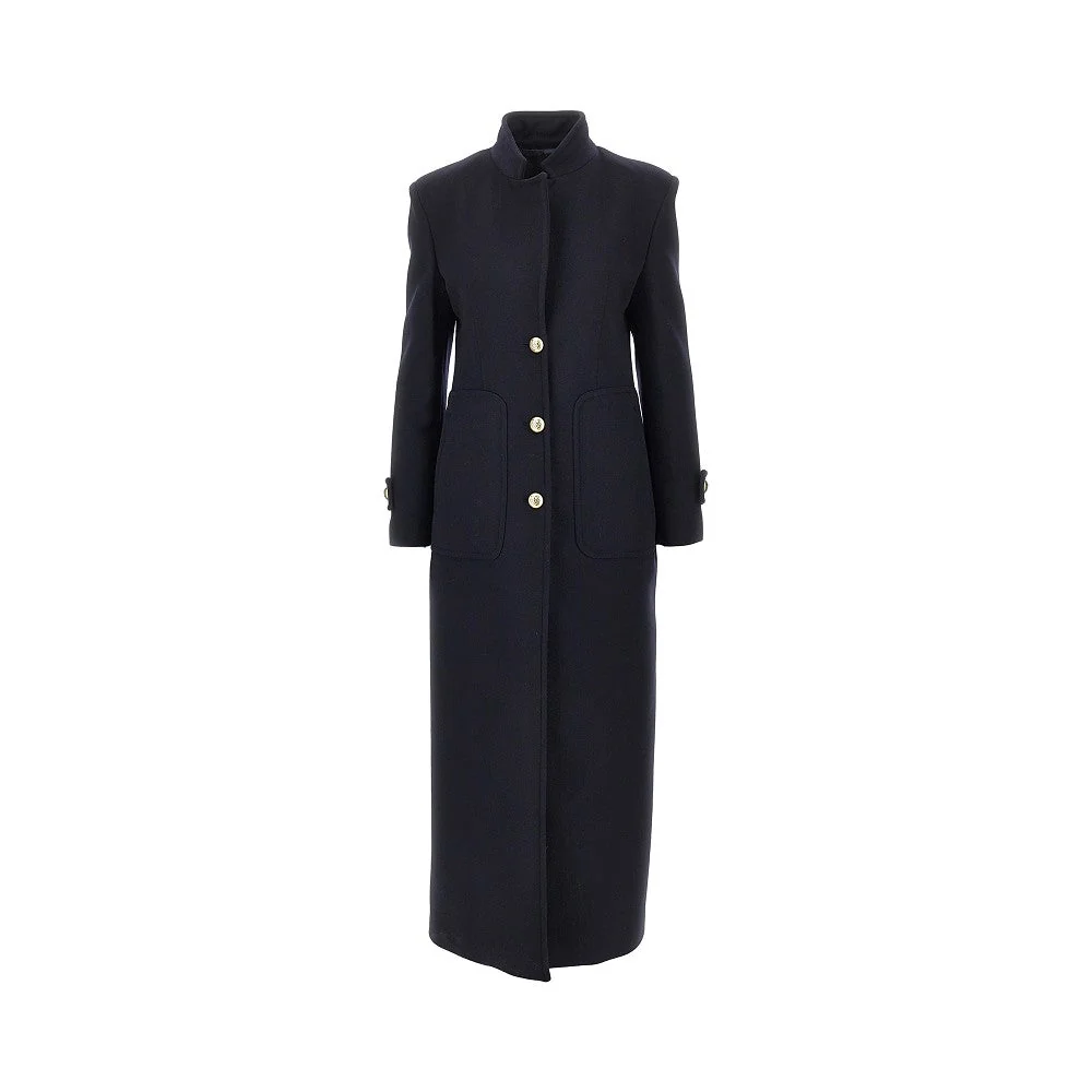 cloth single-breasted long coat