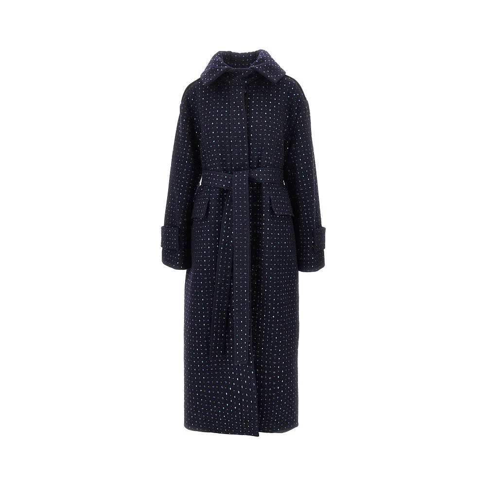 full-strass wool long coat