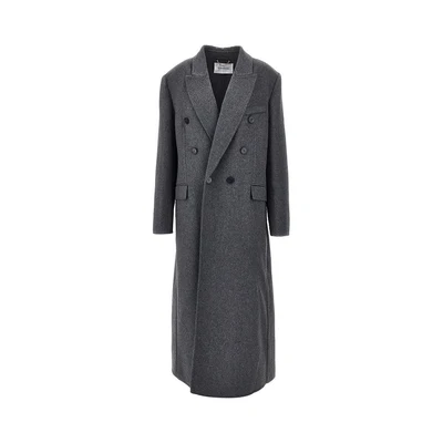 mélange wool and cashmere long coat