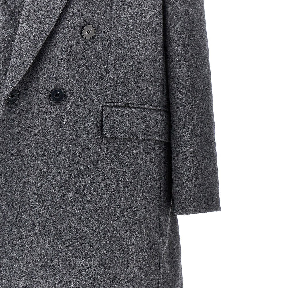 mélange wool and cashmere long coat