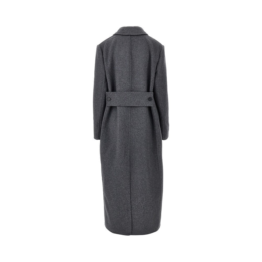 mélange wool and cashmere long coat
