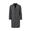 herringbone wool midi coat