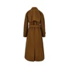 pressed wool long trench coat