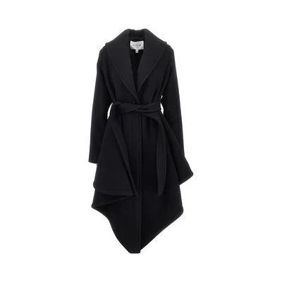 wool robe coat with belt