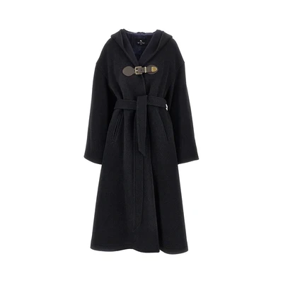 wool-blend oversized coat