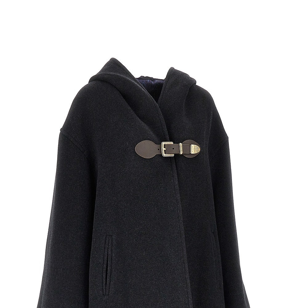 wool-blend oversized coat
