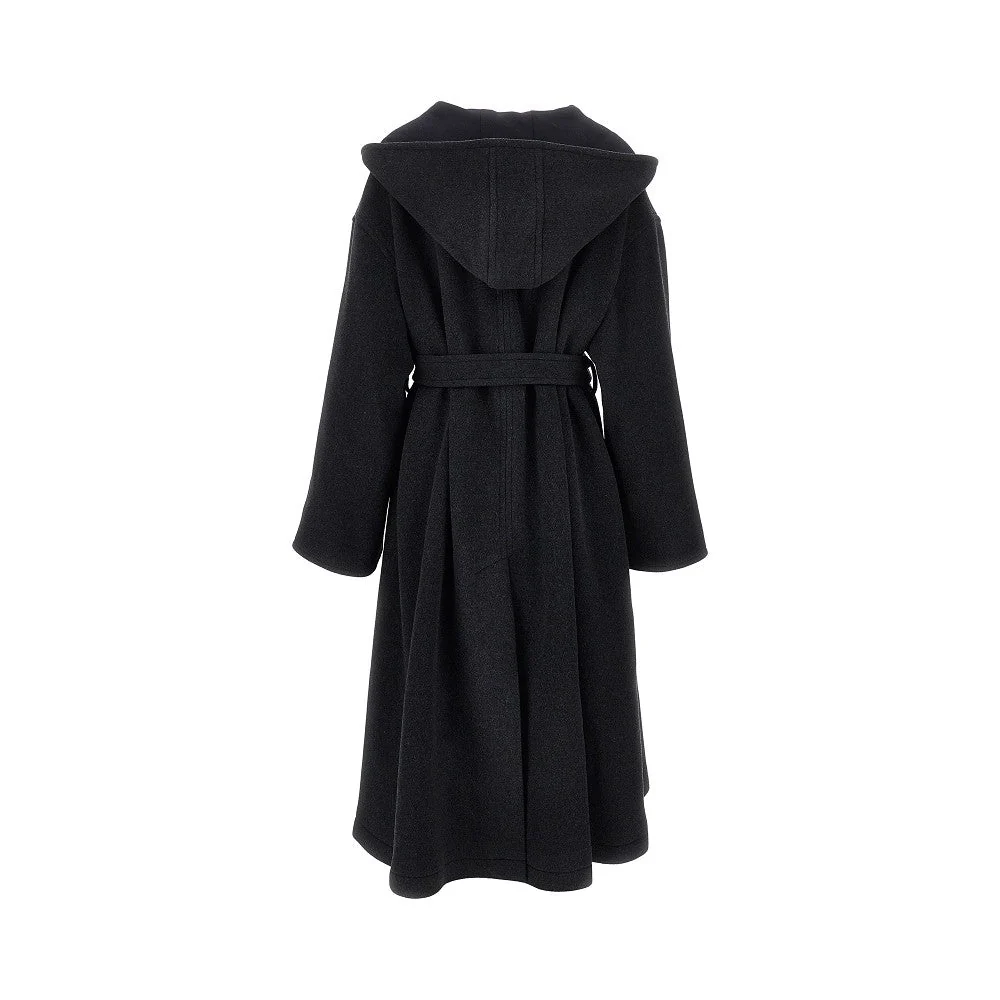 wool-blend oversized coat