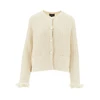 raffia effect crochet knit jacket