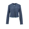buttoned denim cropped jacket