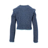 buttoned denim cropped jacket