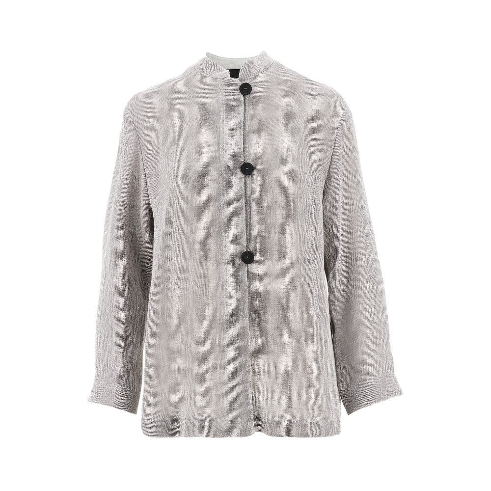 linen-blend gauze jacket
