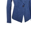 linen-blend chambray single-breasted jacket