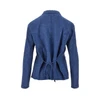 linen-blend chambray single-breasted jacket