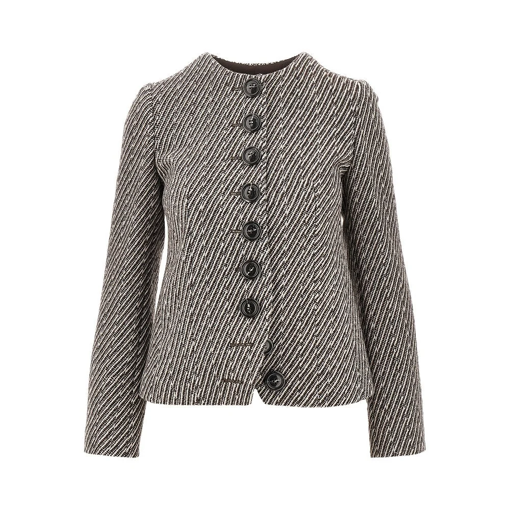 EMPORIO ARMANI 40 diagonal striped wool-blend jacket