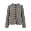diagonal striped wool-blend jacket