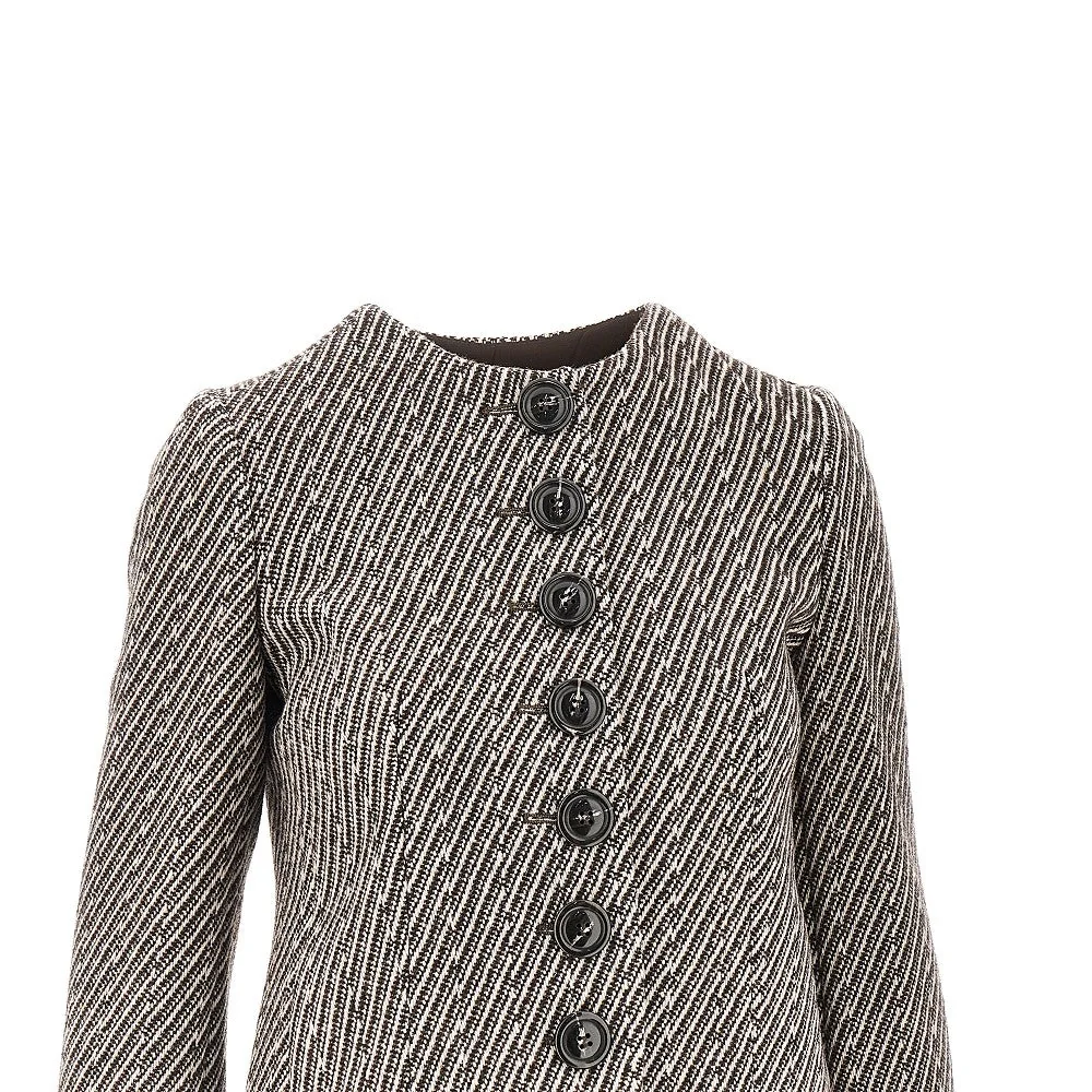 EMPORIO ARMANI 40 diagonal striped wool-blend jacket