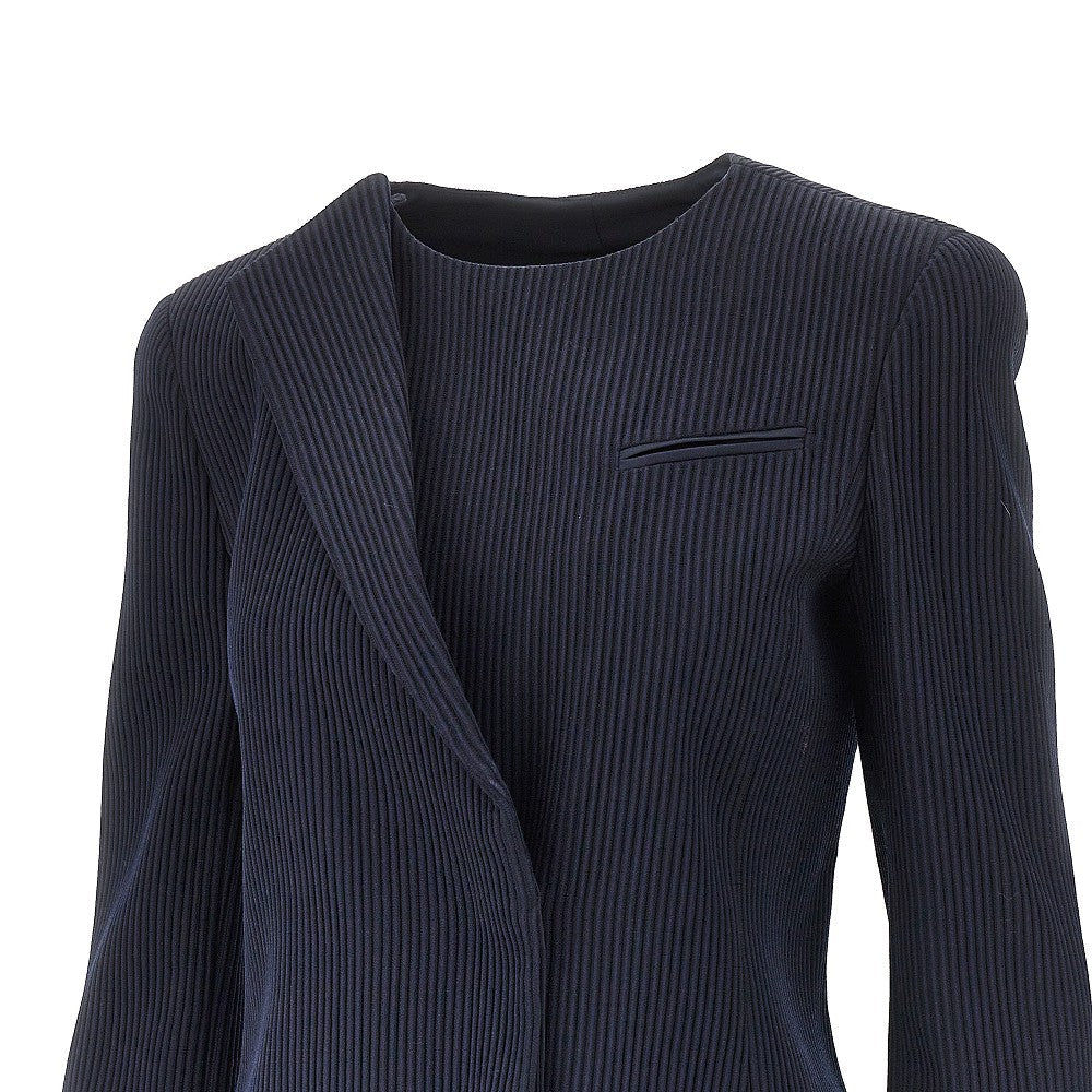 EMPORIO ARMANI 40 single-breasted canneté wool jacket